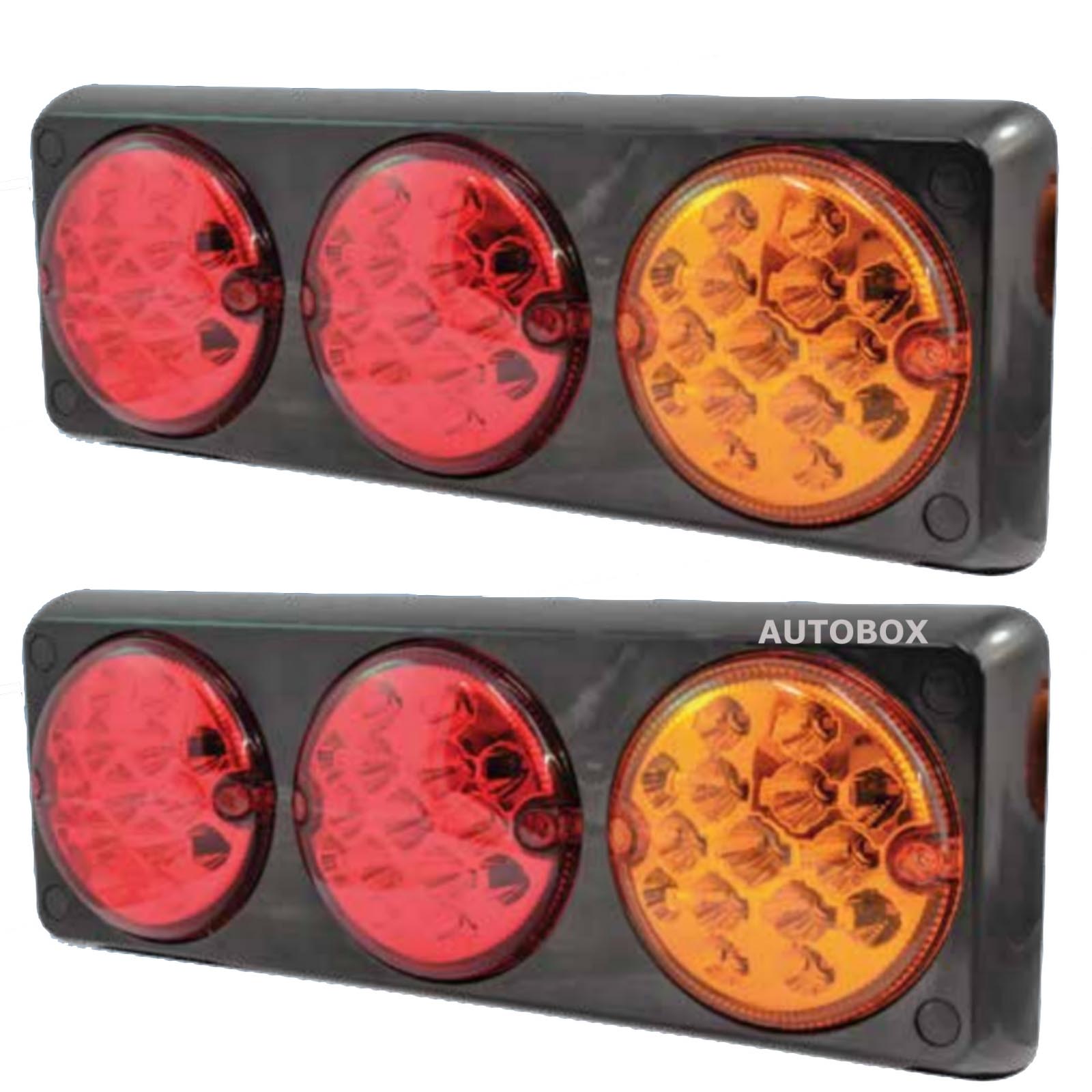 Caravan LED Rear Tail Light Combo Pair Easy Install Camper Stop Tail Indicator