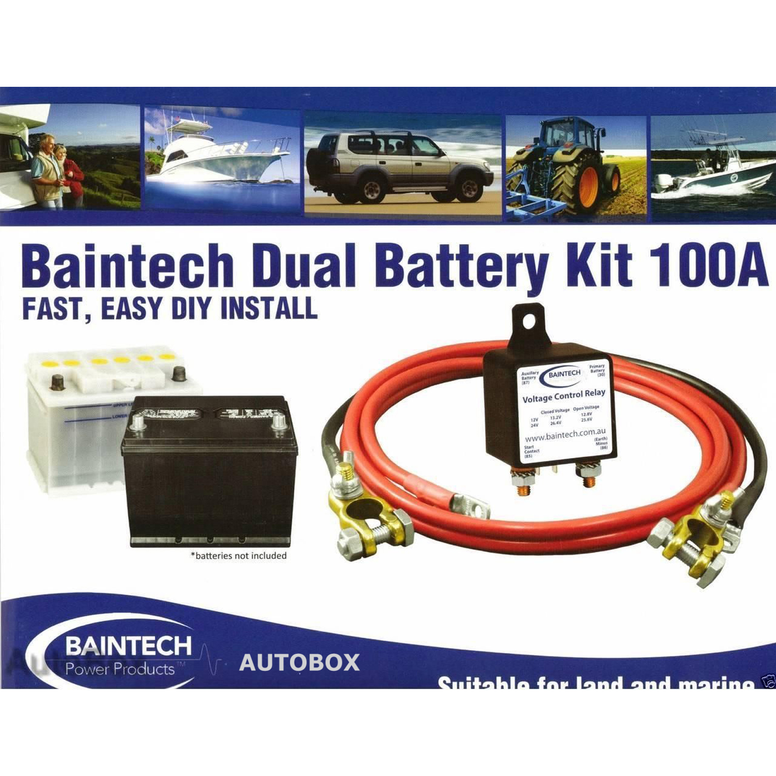 Dual Battery Kit 100 Amp 4wd 4x4 12v 24v Offroad Camping Caravan Boat Camper 2287