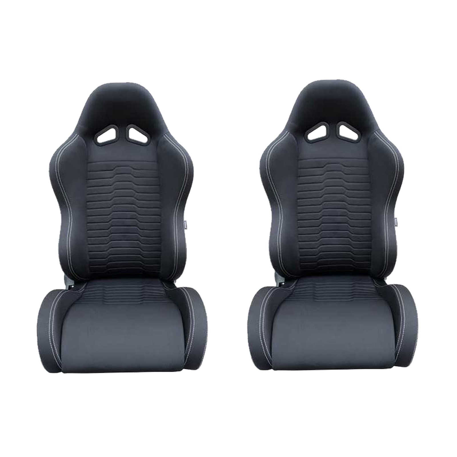 Autotecnica Sports Bucket Comfort Cloth Seats Pair (2) Black Racing ADR ...