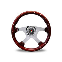 Steering Wheel Bullit Woodgrain with Polished Spokes Large 380mm 