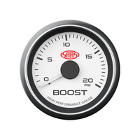 SAAS 0-20PSI TURBO DIESEL BOOST GAUGE White Dial Face 52mm 4WD