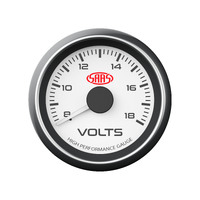 SAAS 8-18 Volts Gauge White Face Voltmeter Volt Boat Motorhome RV 12V 52mm