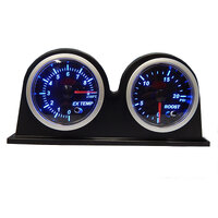 SAAS Street Series Black Face Ext Temp & Diesel Turbo Boost Gauges w/ Dash Pod