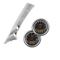 Gauge Pillar Pod Kun Series Light Grey w/ 2in1 Gauges Ext Temp Volts Boost Oil Press for Hilux 97-05