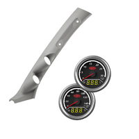 Gauge Pillar Pod Grey Single Piece 2in1 Trax Gauges for Toyota LC 100 1998-2007 Analog Digital