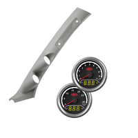 Gauge Pillar Pod Grey Single Piece w/ 2in1 Gauges for Landcruiser 100 Ser Ext Temp Volts Boost Oil Press