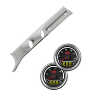 Gauge Pillar Pod Light Grey Single Piece w/ 2in1 Gauge for Landcruiser 2009-On Boost Exhaust Dual Volt