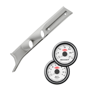 Gauge Pillar Pod Light Grey Single Piece w/ Diesel Boost & Ext Temp White for  Toyota Landcruiser 2009+