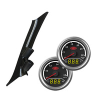 Ford BA BF XR6 XR8 FPV Pillar Pod w/ 2in1 Boost Ext Temp & Dual Volts Gauge