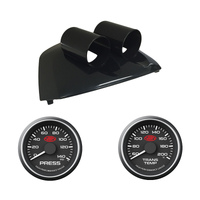 Ford XR6 XR8 XR6T Dual Gauge Pod w/ Black Face Oil Press & Oil Trans Temp Gauge