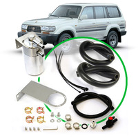 SAAS Oil Catch Tank Install Kit Polished Can for Landcruiser 80 Series 1HD 1990-98