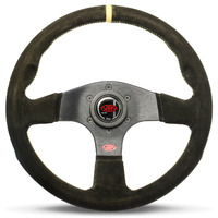 SAAS Suede Corsa Steering Wheel 330mm Indicator Contoured Grip Made in Italy