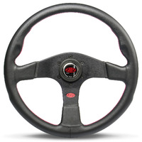 SAAS Leather Steering Wheel 350mm Contoured Grip Made in Italy