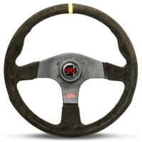 SAAS Suede Corsa Steering Wheel 350mm Indicator Contoured Grip Made in Italy