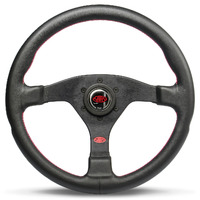 SAAS Leather Lusso Steering Wheel 350mm Contoured Grip Made in Italy