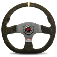 SAAS Suede Pista Steering Wheel 330mm Indicator Contoured Grip Made in Italy