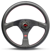 SAAS Leather Sprint Steering Wheel 350mm Rounded Grip Made in Italy