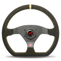 SAAS Suede Racing Steering Wheel 320mm Indicator Rounded Grip Made in Italy