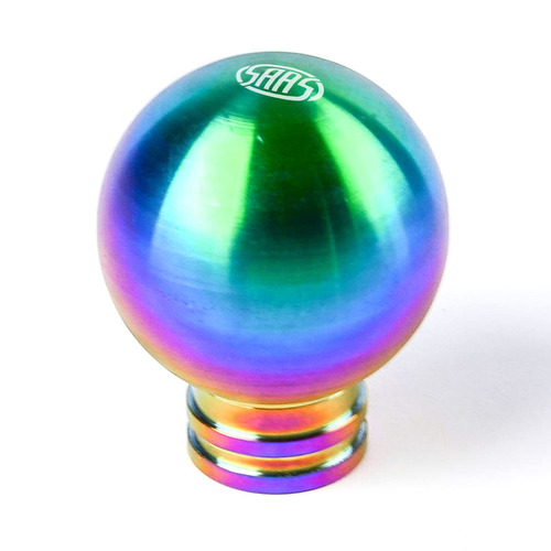 SAAS Billet Shifter Gear Knob Neo Titanium Finish Ball Shaped Weighted