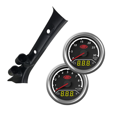 Pillar Pod fit Hilux 2015-Current w/ 2in1 Gauges Diesel Boost Volt Ext Temp Volt