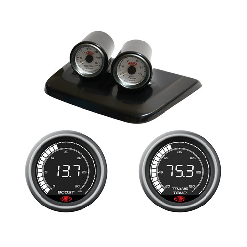 SAAS Gauge Dash Pod w/ Digital Boost 0-30 PSI Trans Temp for Hilux KUN 2005-15