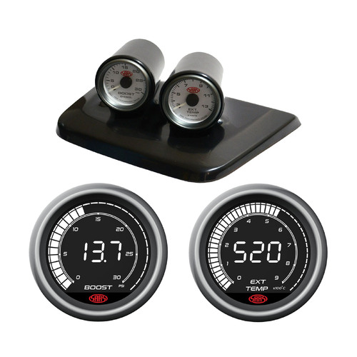 SAAS Gauge Dash Pod w/ Digital Boost 0-30 PSI Ex Temp 0-900 for Hilux KUN 05-15