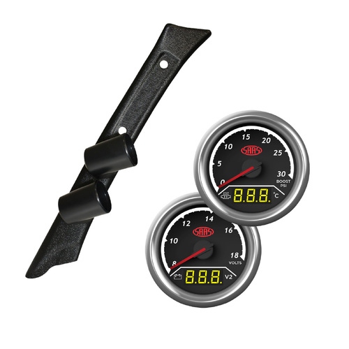 Pillar Pod w/ 2in1 Boost Ext Temp & Dual Volts Gauge for Landcruiser 80 1990-98