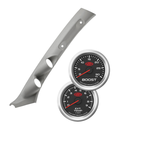 Gauge Pillar Pod Grey Single Piece w/ Black Face Ser 3 Diesel Boost & Exhaust for LC 1998-2007