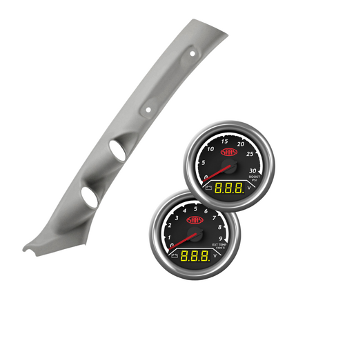 Gauge Pillar Pod Grey Single Piece w/ 2in1 Gauges for LC 100 Series Diesel Boost Volt EGT Volt