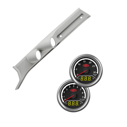 Gauge Pillar Pod Light Grey Single Piece w/ 2in1 Gauges for LC 2009-On Diesel Boost Volt EGT Volt