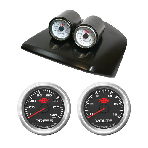 Clip In Dual Gauge Dash Pod Black Ser 3 Oil Pres Volts for Falcon FG S2 2011-16