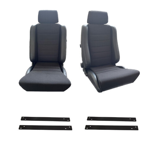 Adventurer PU Leather/Fabric S5 Pair Seats w/ Adapters for GQ Patrol 1987-1997